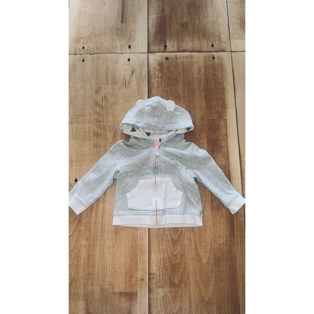 Cloud Island Baby Girls Gray Hoodie Jacket with Bear Ears‎ 12M